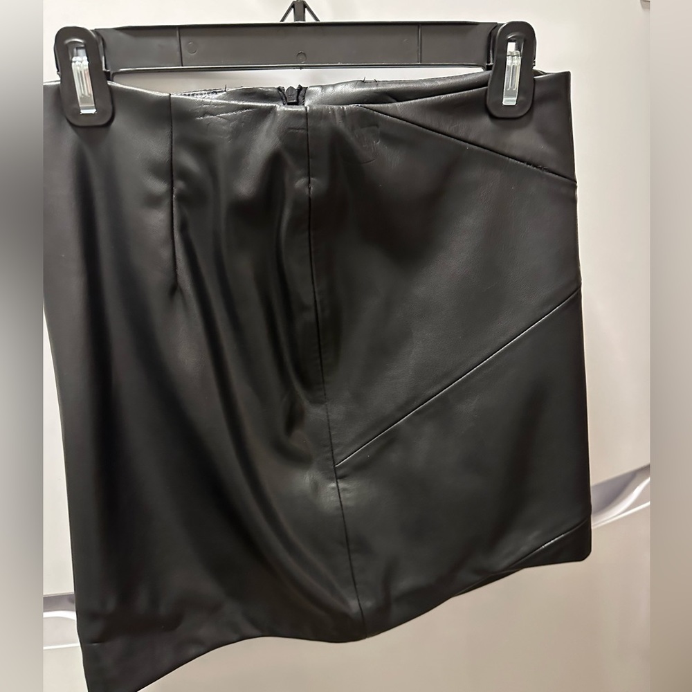Zara Black Leather Skirt